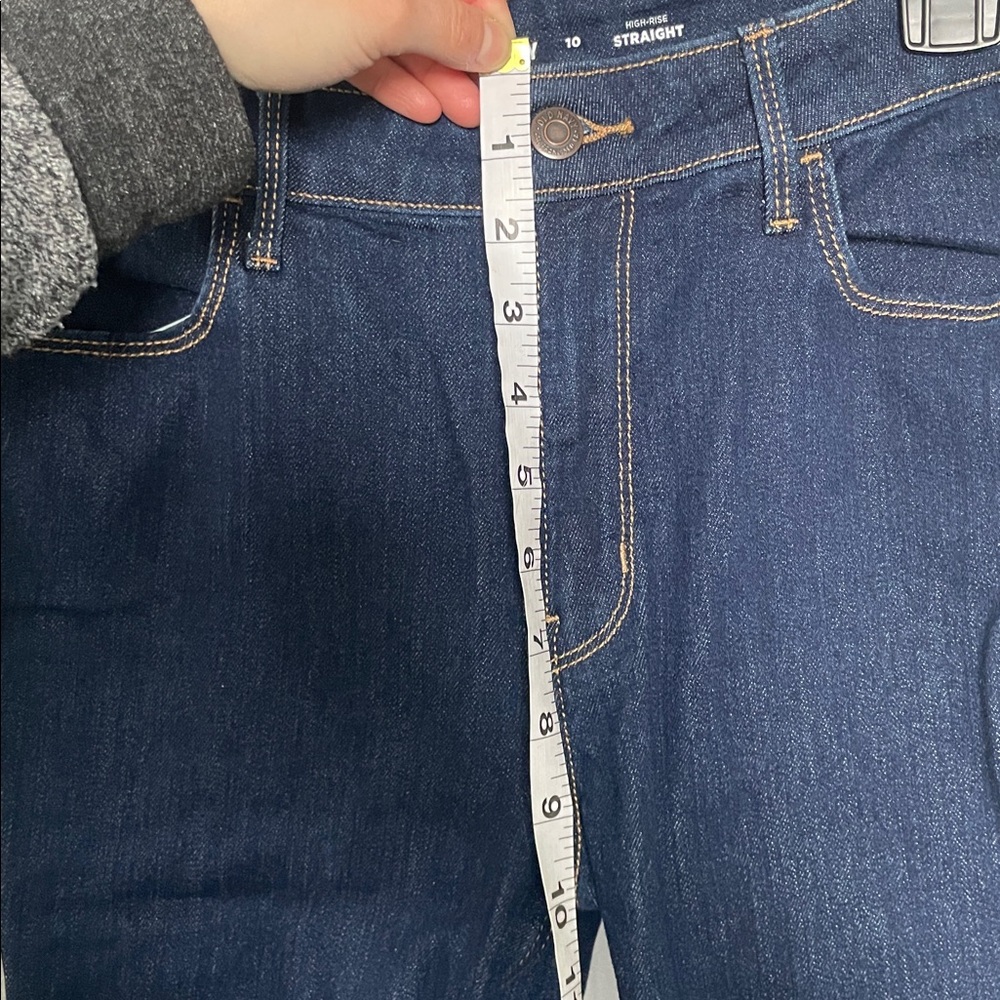 Old Navy W’s size 10 dark wash high rise straight denim jeans normcore capsule - Picture 7 of 7